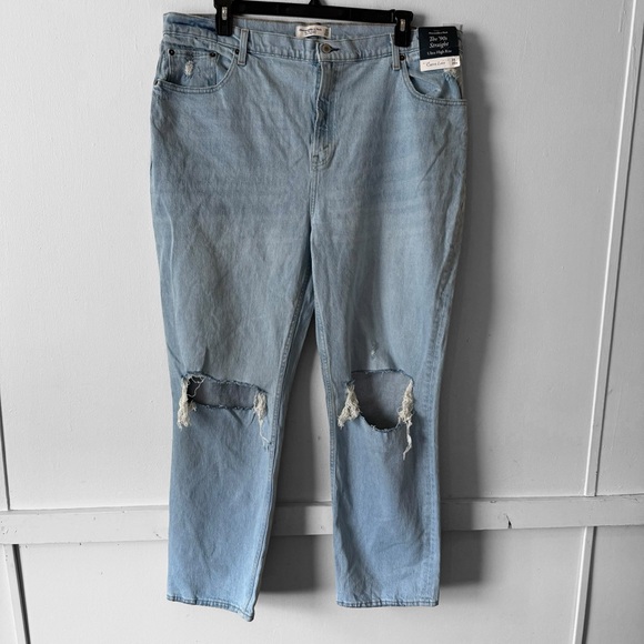 NWT Abercrombie & Fitch The 90s Relaxed Jean High Rise Curve Love SZ 35 / 20R 20 - Picture 1 of 8